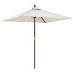 vidaXL Parasol de jardin avec mât en bois sable 198x198x231 cm