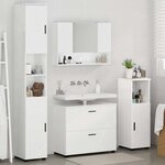 vidaXL Ensemble de mobilier de salle de bain 4 Pièces Blanc brillant