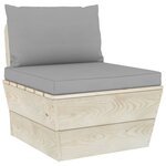 vidaXL Salon de jardin palette 6 Pièces avec coussins bois d'épicéa