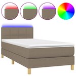 vidaXL Sommier à lattes de lit avec matelas LED Taupe 80x200 cm Tissu