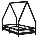 vidaXL Cadre de lit pour enfant noir 80x160 cm bois de pin massif