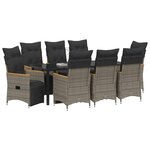 vidaXL Ensemble de salle à manger pour jardin 9 Pièces Gris polyrotin