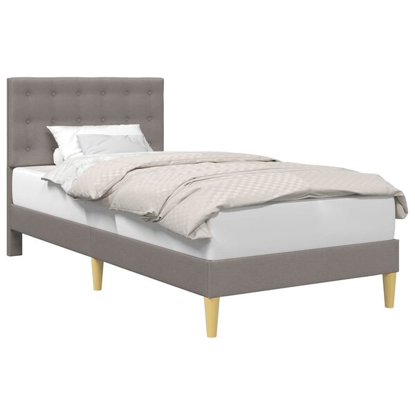 vidaXL Cadre de lit avec tête de lit Taupe 100 x 200 cm Tissu