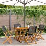 vidaXL Ensemble à manger de jardin 5 Pièces résine tressée et bois massif