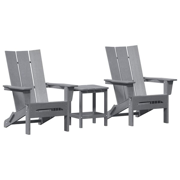 vidaXL Chaise de jardin 3 pc Gris clair Polyéthylène