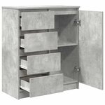 vidaXL Buffet avec tiroirs gris béton 71x35x84 cm bois d'ingénierie