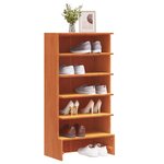vidaXL Armoire à chaussures cire marron 52x30x104 cm bois pin massif