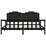 vidaXL Cadre de lit sans matelas noir 200x200 cm bois massif de pin