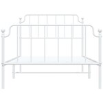 vidaXL Cadre de lit métal avec tête de lit/pied de lit blanc 107x203cm
