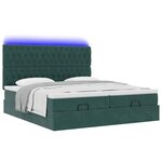 vidaXL Cadre de lit ottoman avec matelas vert foncé 200x200 cm velours