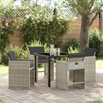 vidaXL Ensemble de salle à manger pour jardin 5 Pièces Gris clair