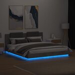 vidaXL Cadre de lit avec LED sans matelas gris béton 200x200 cm