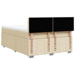 vidaXL Sommier à lattes de lit avec matelas Crème 140x200 cm Tissu