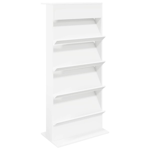 vidaXL Étagère à magazines Blanc 70 x 41 x 156 cm Bois d'ingénierie