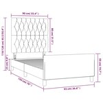 vidaXL Cadre de lit sans matelas crème 90x190 cm tissu