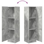 vidaXL Buffet gris Béton gris Panneau de particules Grand Buffet