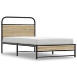 vidaXL Cadre de lit sans matelas 107x203 cm chêne fumé bois ingénierie