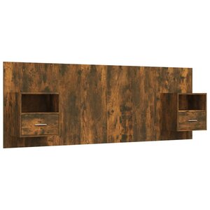 vidaXL Tête de lit avec armoires Chêne fumé Bois d'ingénierie