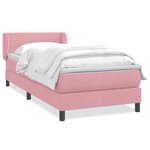vidaXL Sommier à lattes de lit avec matelas rose 100x220 cm velours
