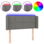 vidaXL Tête de lit à LED Gris foncé 103x16x78/88 cm Tissu