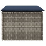 vidaXL Tabouret de jardin avec coussin gris 55x55x37 cm résine tressée