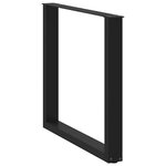 vidaXL Pieds de table à manger en U 3 pièces Noir 90 x (72-73) cm Acier