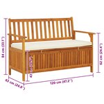 vidaXL Banc de rangement de jardin Bois d'acacia solide 120x63x84 cm