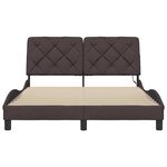 vidaXL Cadre de lit avec LED sans matelas marron foncé 120x200cm tissu