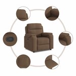 vidaXL Fauteuil inclinable Marron Tissu