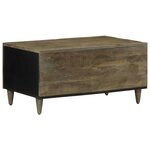 vidaXL Table basse gris clair 80x50x40 cm bois de manguier massif