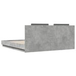 vidaXL Cadre de lit tête de lit et lumières LED gris béton 200x200 cm