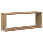 vidaXL Étagères cube murales 4 Pièces chêne artisanal 60x15x23 cm