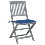 vidaXL Chaises pliables d'extérieur lot de 4 et coussins Bois d'acacia