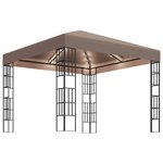 vidaXL Tonnelle avec guirlande lumineuse à LED 3x3 m Taupe