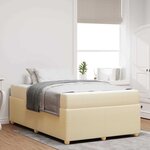 vidaXL Cadre de lit Autre Crème 120 x 190 cm tissu