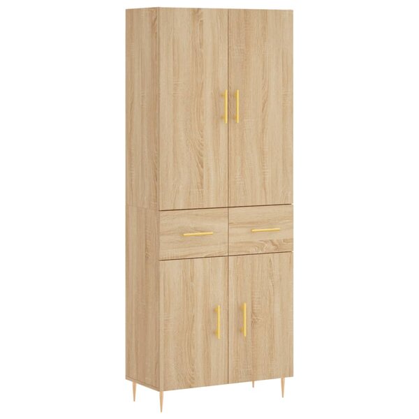 vidaXL Buffet haut Chêne sonoma 69 5x34x180 cm Bois d'ingénierie