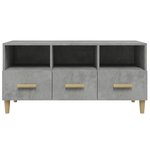 vidaXL Meuble TV gris béton 102x36x50 cm bois d'ingénierie
