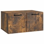 vidaXL Meuble TV mural Chêne fumé 59 5 x 41 x 30 cm Bois d'ingénierie