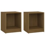 vidaXL Tables de chevet 2 Pièces Marron miel 35 5x33 5x41 5 cm Pin massif