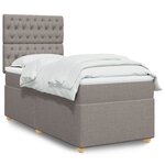 vidaXL Sommier à lattes de lit avec matelas Taupe 80x200 cm Tissu