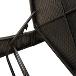 vidaXL Chaise longue double avec coussins noir résine tressée