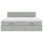 vidaXL Cadre de lit ottoman avec matelas gris clair 200x200 cm velours