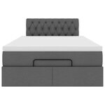vidaXL Lit ottoman avec matelas gris foncé 120x200 cm tissu