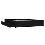 vidaXL Cadre de lit sans matelas avec tiroirs noir