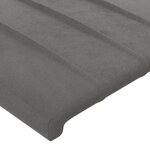 vidaXL Tête de lit à LED Gris clair 147x16x118/128 cm Velours