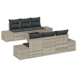 vidaXL Ensemble de canapé de jardin 7 Pièces Gris clair  Gris foncé