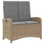 vidaXL Ensemble à manger de jardin et coussins 2 Pièces beige poly rotin