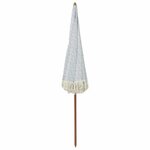 vidaXL Parasol Gris et blanc Ø 205 x 209 cm Acier
