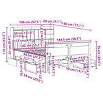 vidaXL Lit bibliothèque sans matelas blanc 140x190 cm bois pin massif