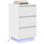 vidaXL Table de chevet avec lumières LED blanc 38x34x65 cm